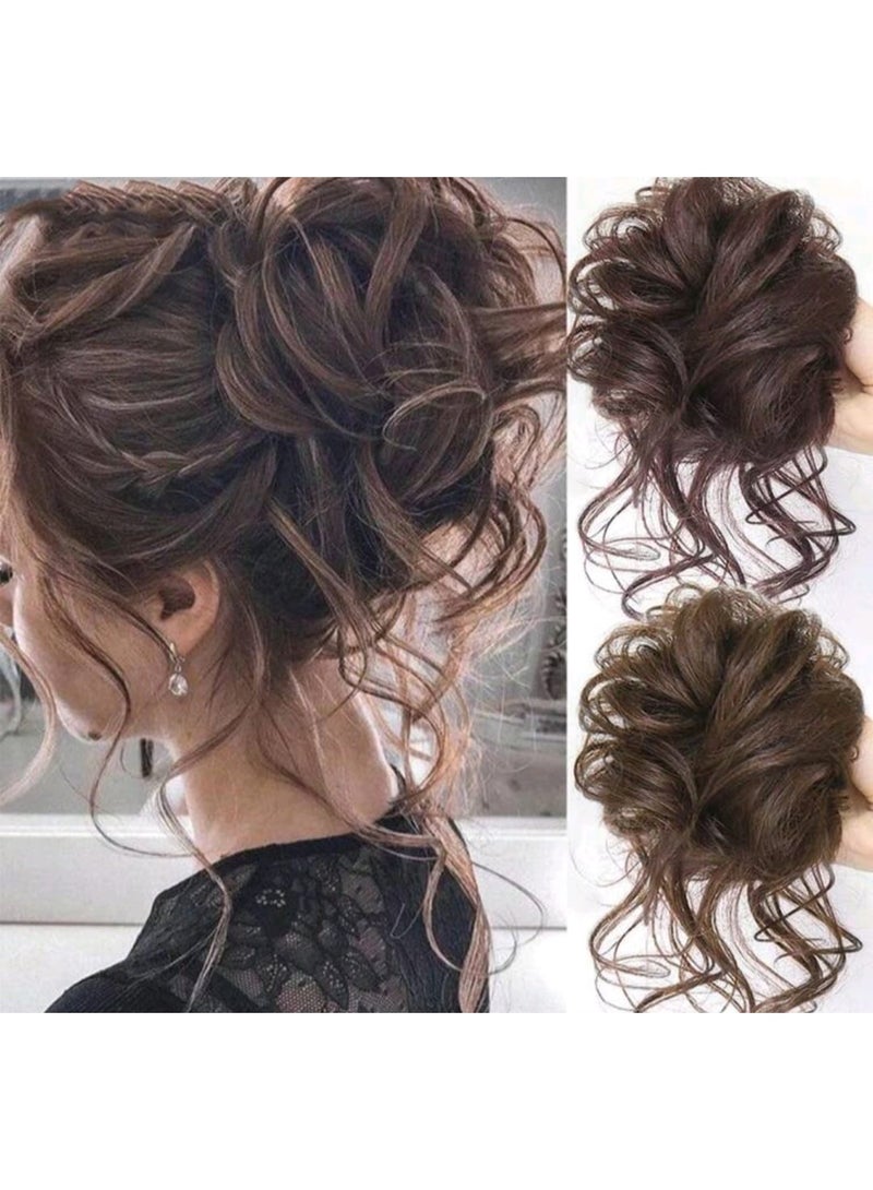 شي إن ربطة شعر فوضوية على شكل كعكة، وصلات شعر طويلة منفوشة، شعر مستعار على شكل ذيل حصان، لإطلالة طبيعية كثيفة - Image 1